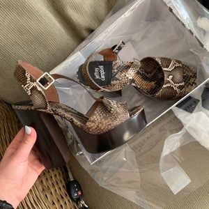 Jeffrey Campbell snakeskin platform heels